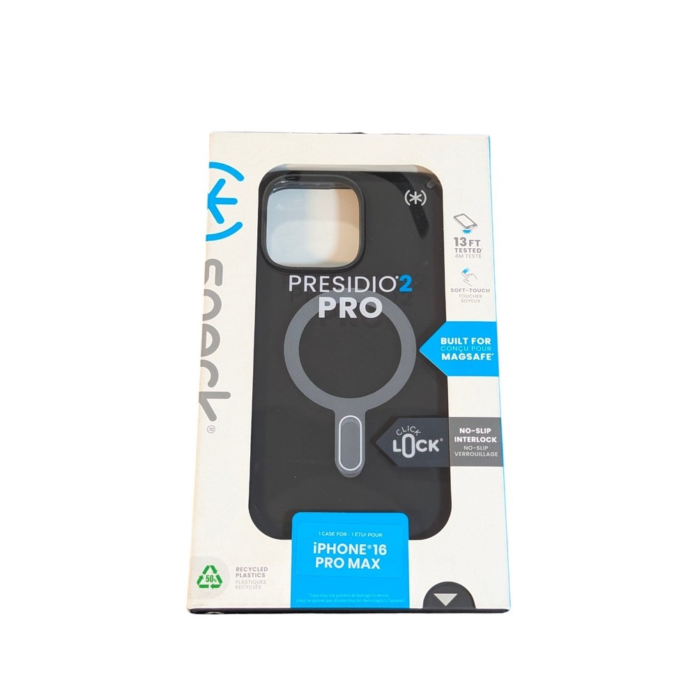 E2-UP Speck Presidio2 Pro MagSafe w/ClickLock Case for iPhone 16 Pro Max - Black